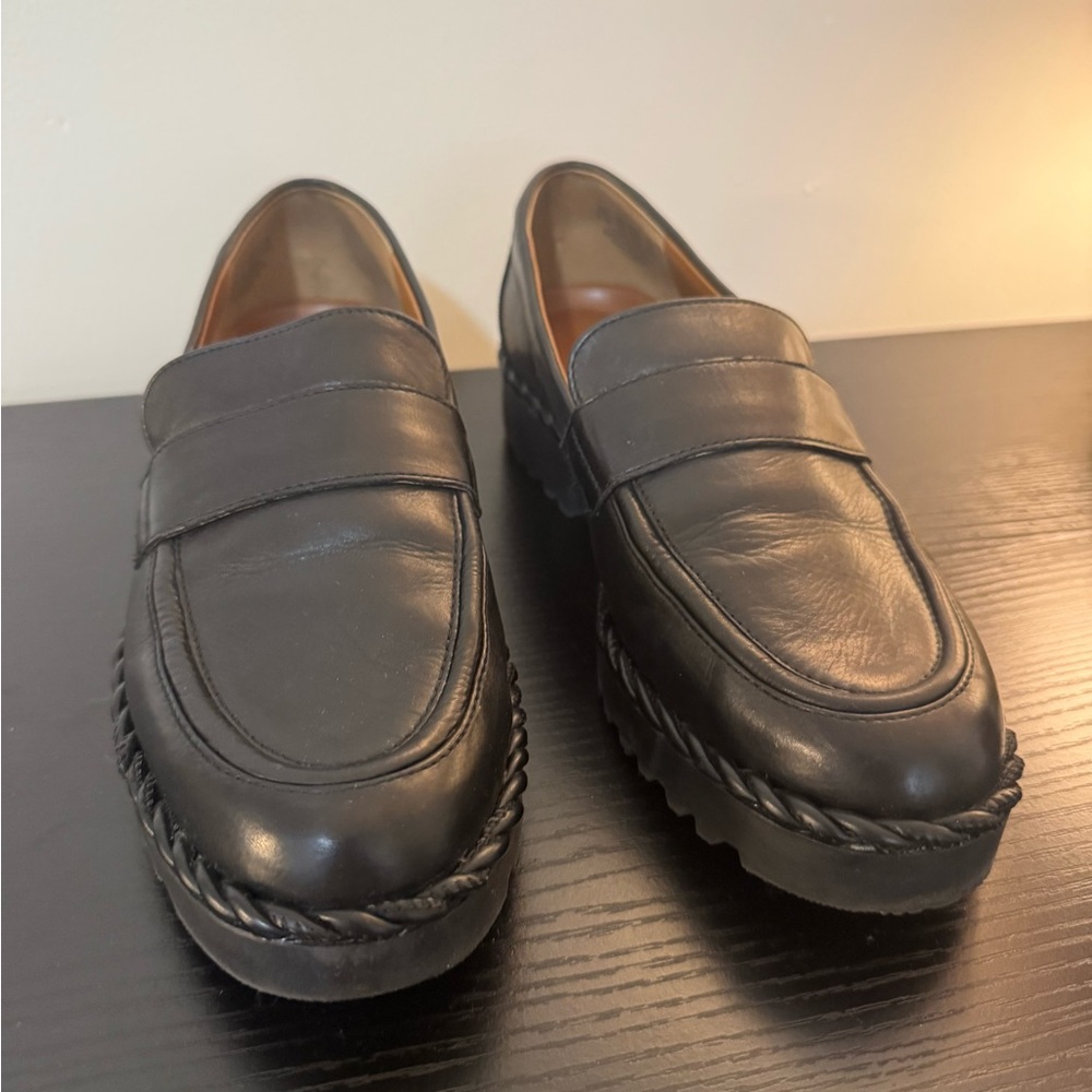 Franco Sarto - Women’s Black Leather Slip-On Loafers - Size 6.5 US